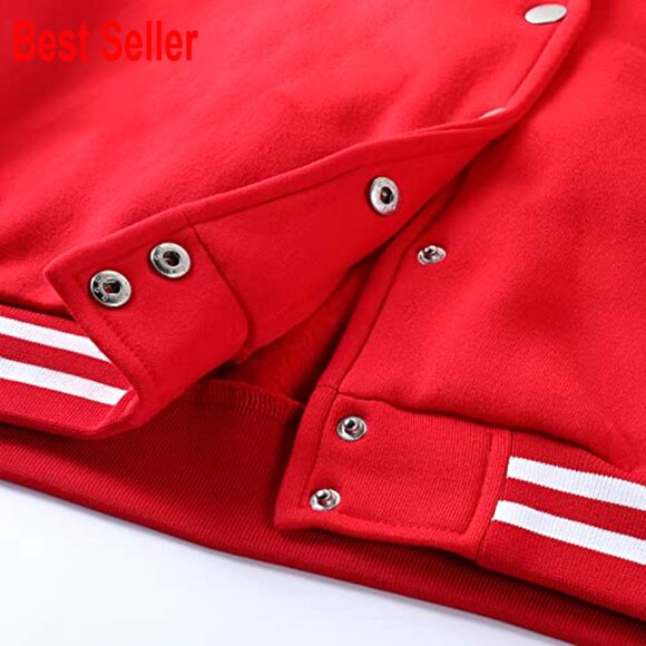 Faux Leather Baseball Bomber Jacket Crop Button Closure Casual Streetwear - Picture 5 of 6